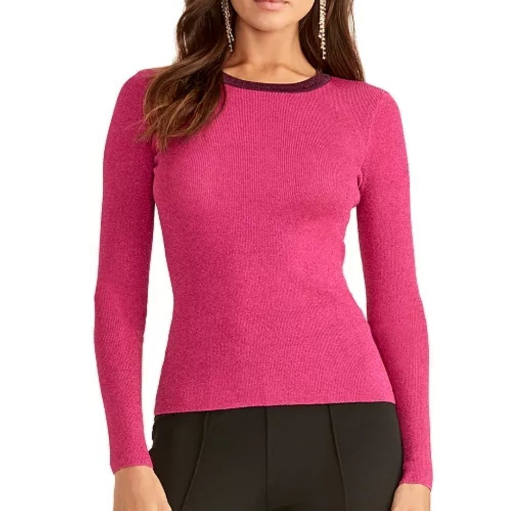 Rachel Rachel Roy Metallic Ringer Pullover Sweater